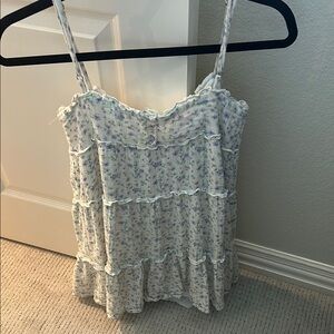 Floral Ruffle Spaghetti Strap Top